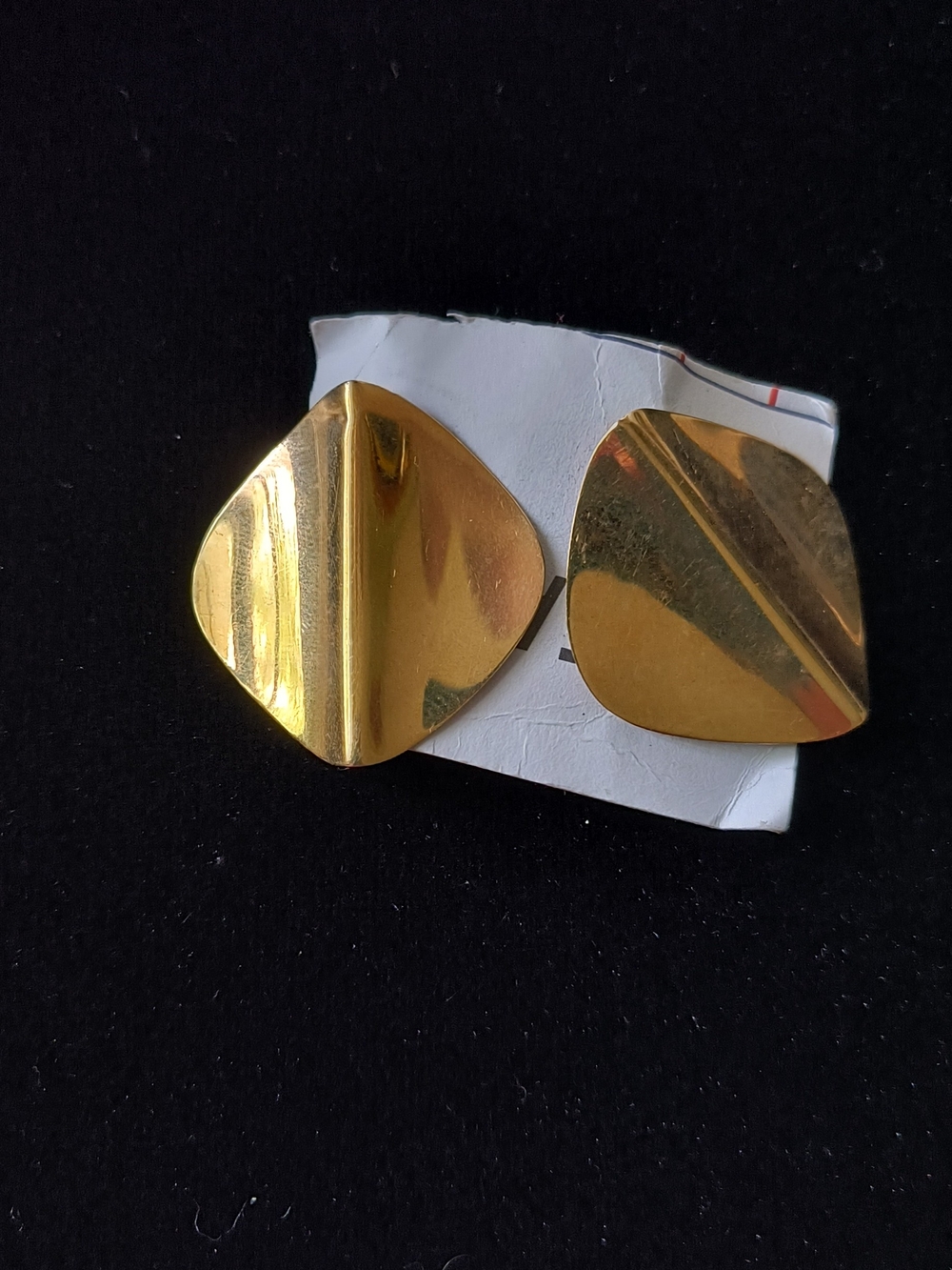 NYDJ Shiny Gold Sculpted Clip-On Earrings